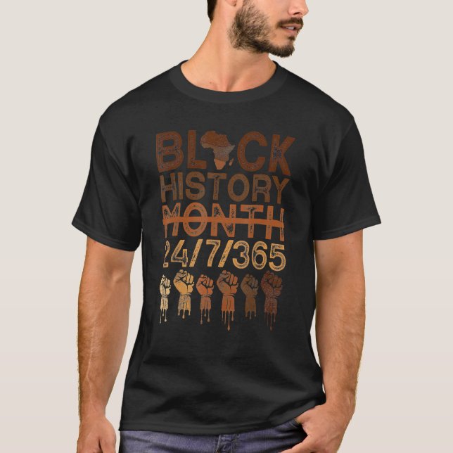 Black History Month 2023 Black History 365 Melanin T-Shirt (Front)