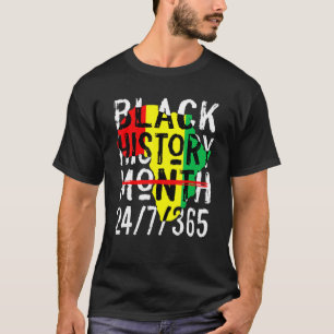 Black History Month 247365 Africa Map Melanin 2022 T-Shirt