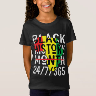 Black History Month 247365 Africa Map Melanin 2022 T-Shirt