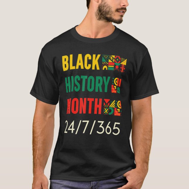 Black History Month 247365 Africa Map Melanin 2023 T-Shirt (Front)