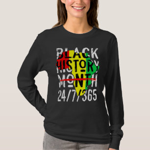 Black History Month 247365 Africa Map Melanin 2023 T-Shirt