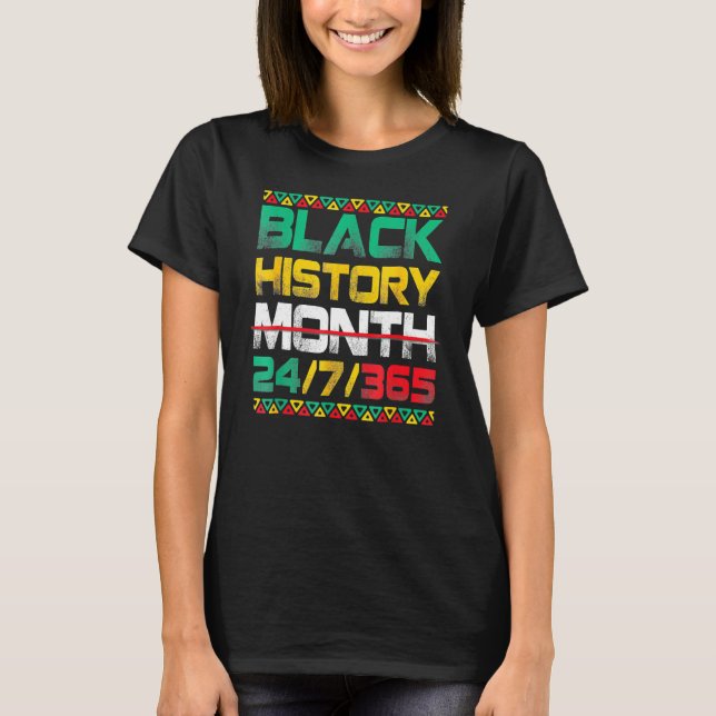 Black History Month 247365 Africa Map Melanin 2023 T-Shirt (Front)