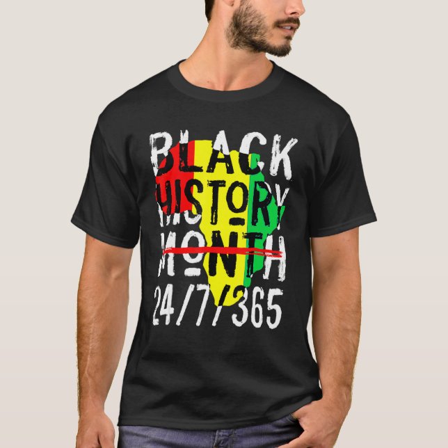 Black History Month 247365 Africa Map Melanin 2023 T-Shirt (Front)