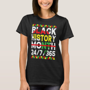Black History Month 247365 Africa Map Melanin 2023 T-Shirt