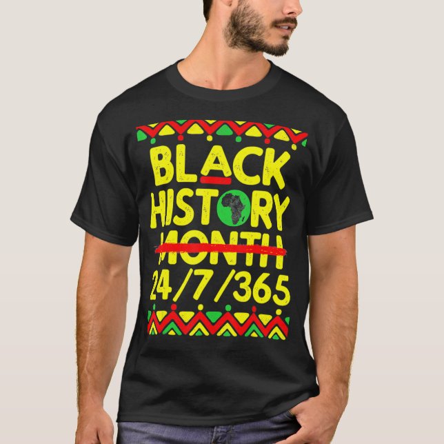 Black History Month 247365 Africa Map Melanin 2023 T-Shirt (Front)