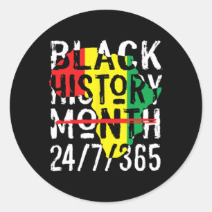 Black History Month 247365 Africa Map Melanin 2025 Classic Round Sticker