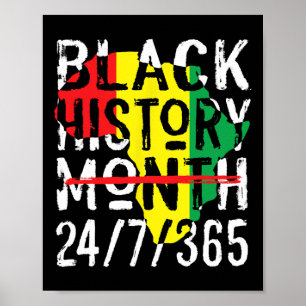Black History Month 247365 Africa Map Melanin 2025 Poster