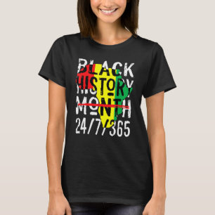 Black History Month 247365 Africa Map Melanin Wome T-Shirt