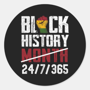 Black History Month 247365 Gifts African American  Classic Round Sticker