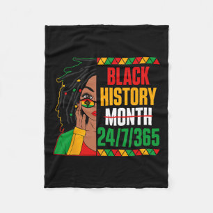 Black History Month 247365 Loc'd Girl Melanin Blac Fleece Blanket