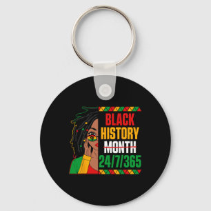 Black History Month 247365 Loc'd Girl Melanin Blac Key Ring