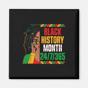 Black History Month 247365 Loc'd Girl Melanin Blac Magnet