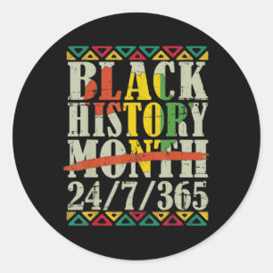 Black History Month 247365 With African Map Flag 1 Classic Round Sticker