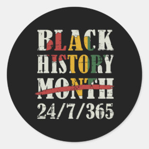 Black History Month 247365 With African Map Flag Classic Round Sticker