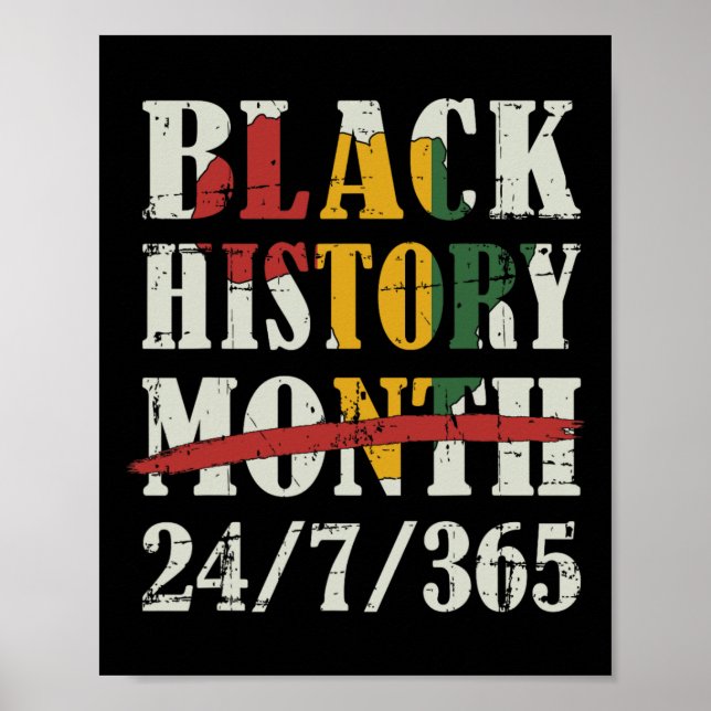 Black History Month 247365 With African Map Flag  Poster (Front)