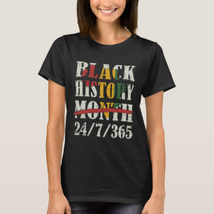 Black History Month 247365 With African Map Flag  T-Shirt