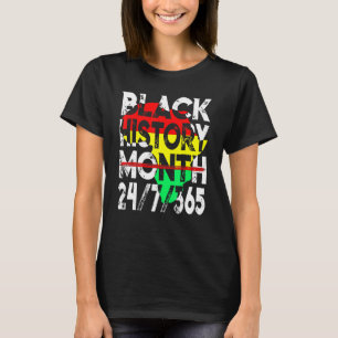 Black History Month 24 7 365 Africa Map Melanin Me T-Shirt