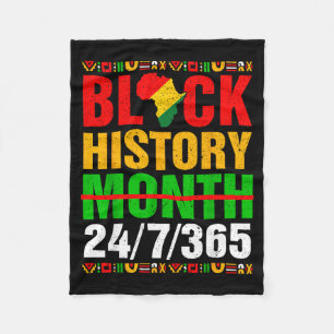 Black History Month 24_7_365 African American Men Fleece Blanket