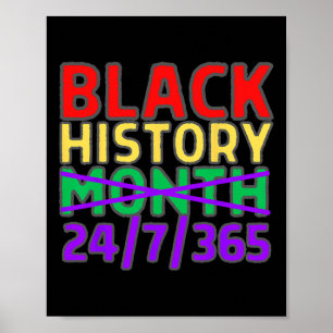 Black History Month 24 7 365 All Year Long Pan Afr Poster