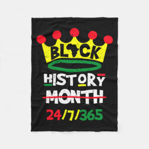 Black History Month 24 7 365 Black King Heritage T Fleece Blanket