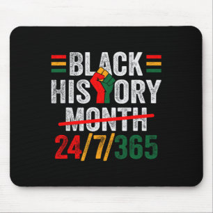 Black History Month 24 7 365 Fist African Men Wome Mouse Mat