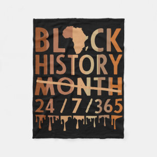 Black History Month 365 Black History Melanin Prid Fleece Blanket