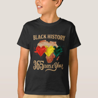 Black History Month 365 Days Map Afro African Amer T-Shirt