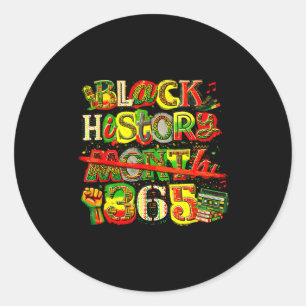 Black history month 365 retro cultural pride classic round sticker