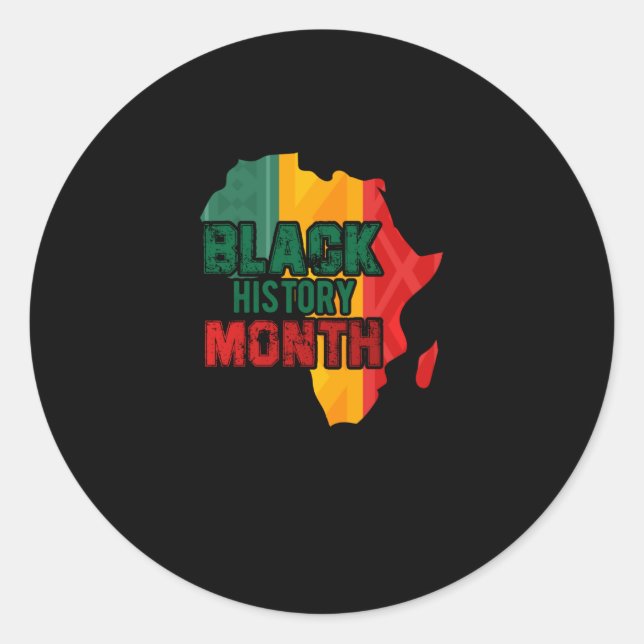 Black History Month Africa Flag (3) Classic Round Sticker (Front)