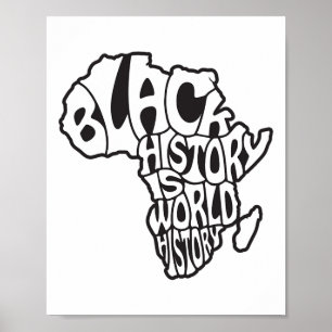 Black History Month Africa Map Design Educational  Poster