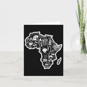 Black History Month Africa Map Design Unity Art  Card