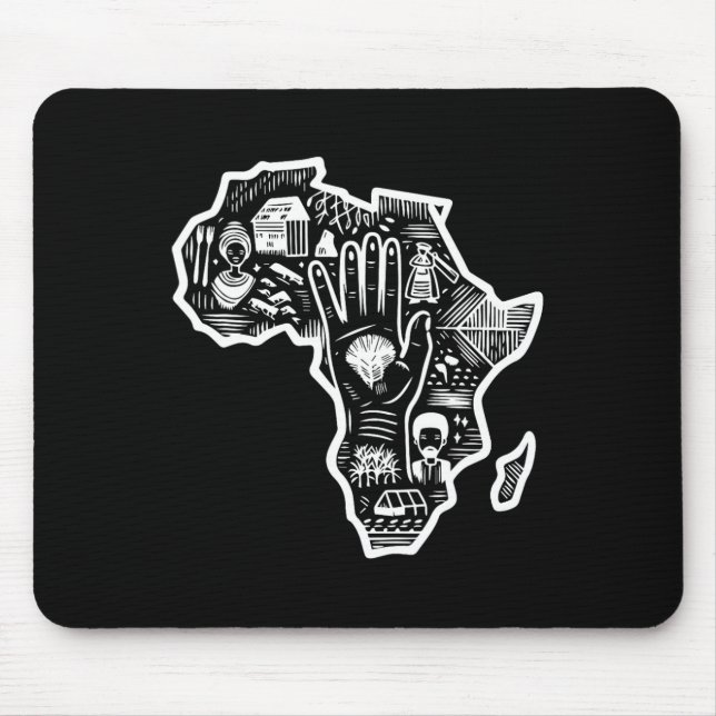 Black History Month Africa Map Design Unity Art  Mouse Mat (Front)