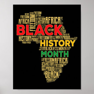 Black History Month Africa Map Poster