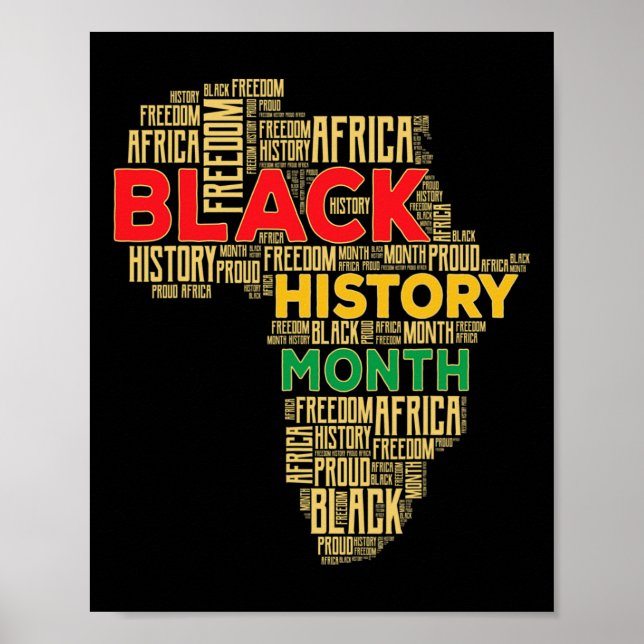 Black History Month Africa Map  Poster (Front)