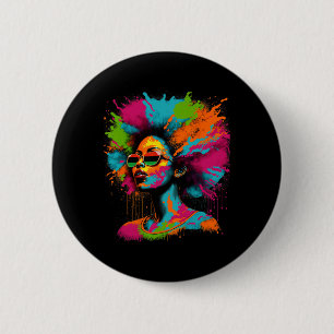 Black History Month African American Black Queen J 6 Cm Round Badge
