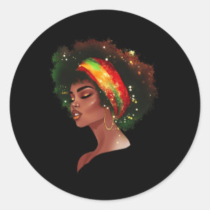 Black History Month African American Black Queen J Classic Round Sticker