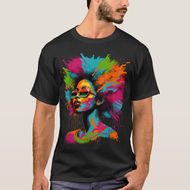 Black History Month African American Black Queen T-Shirt (Front)