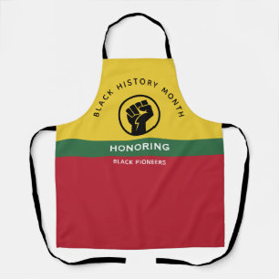 Black History Month African American Curved Text Apron