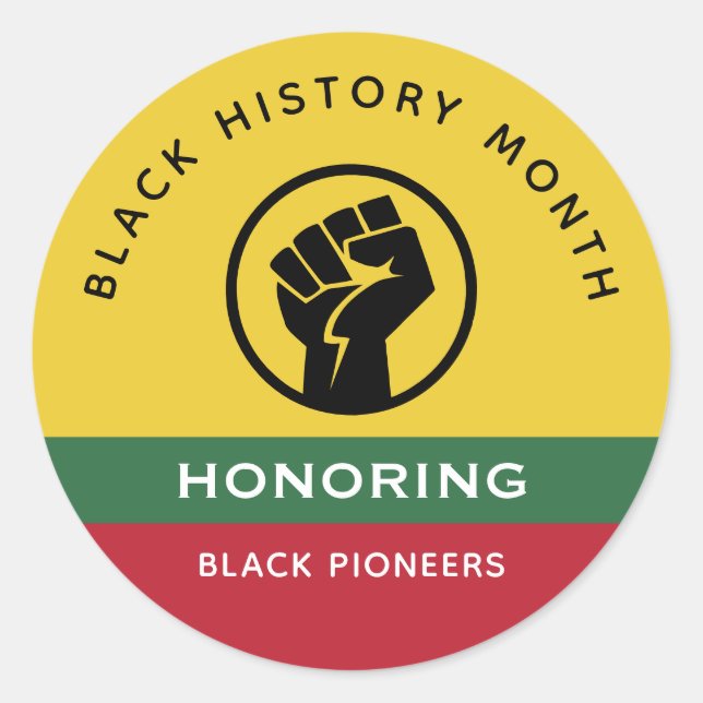 Black History Month African American Curved Text Classic Round Sticker (Front)