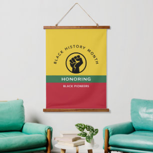 Black History Month African American Curved Text Hanging Tapestry
