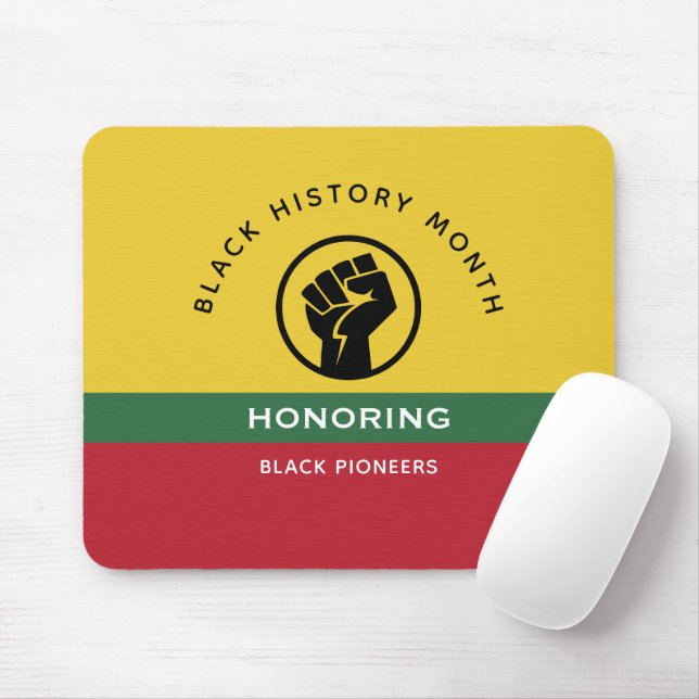 Black History Month African American Curved Text Mouse Mat (With Mouse)