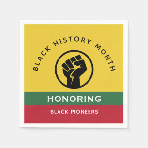 Black History Month African American Curved Text Napkin