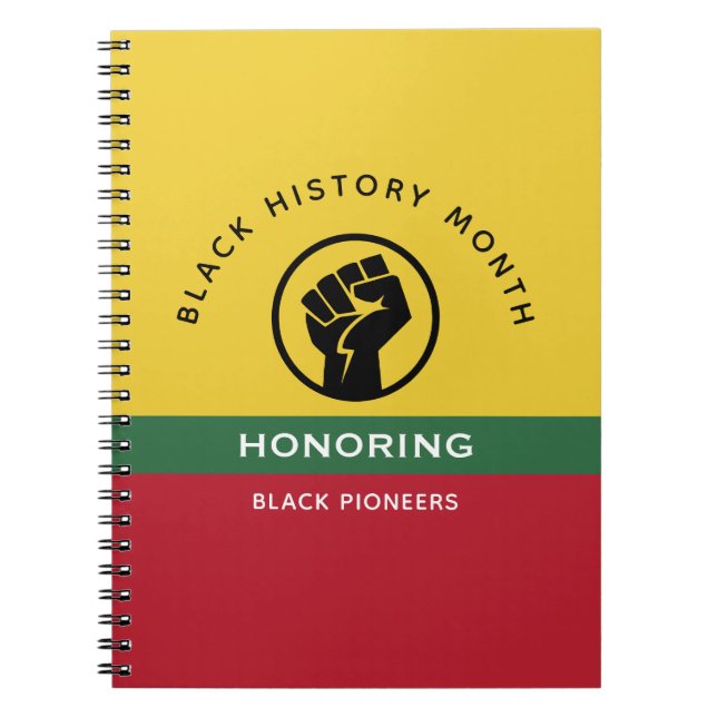 Black History Month African American Curved Text Notebook (Front)