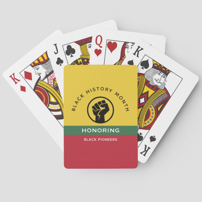 Black History Month African American Curved Text Playing Cards (Back)