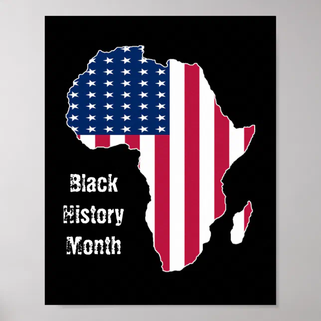 Black History Month African American Flag Map Poster | Zazzle