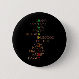 Black History Month African American Men Women Kid 6 Cm Round Badge