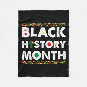 Black History Month African American Men Women Kid Fleece Blanket