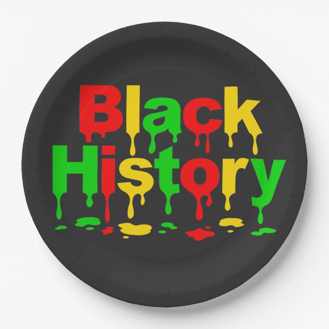 Black History Month African American Men Women Kid Paper Plate (Front)