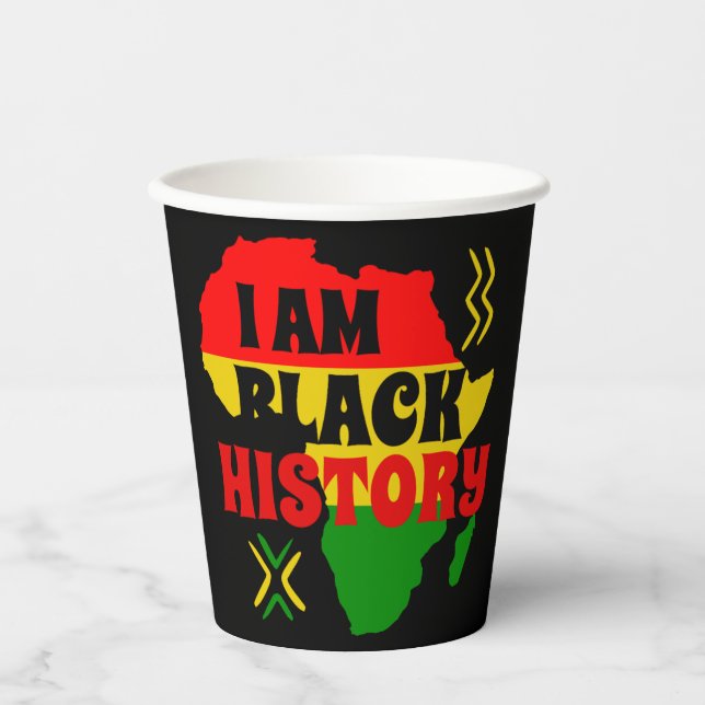 Black History Month, African american  Paper Cups (Front)