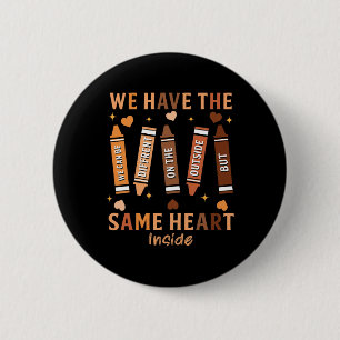Black History Month African American Same Heart Me 6 Cm Round Badge